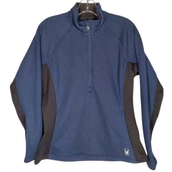 Spyder Constant Half-Zip Sweater Blue Outdoor Pockets Workout Hiking Active L - Picture 1 of 13
